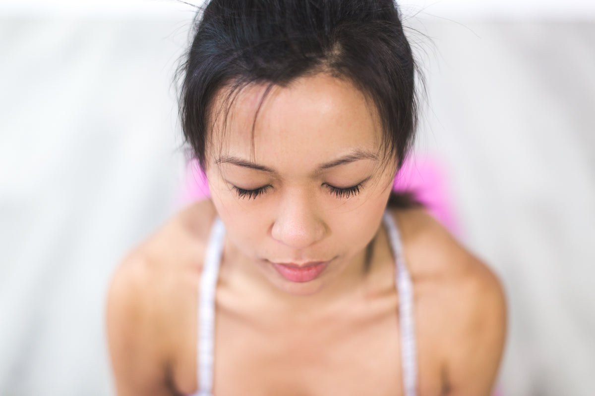 young woman meditating